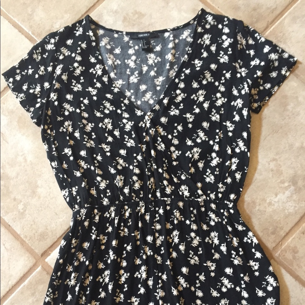 Black & White floral romper